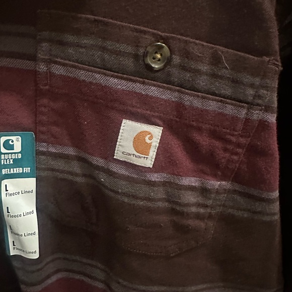 NWT Large Carhartt men’s rugged flex RELAXED fit button down shirt - Picture 6 of 7